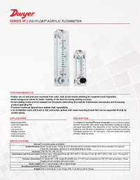 Thumbnail of document Data Sheet - VF Visi-Float Acrylic Flowmeter